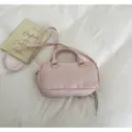 Pink Boston handbag casual shoulder bag with top handle and golden hardware for women everyday. - Pink Without Pendant