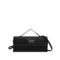 Bolso bandolera negro clásico para mujer bolso cuadrado pequeño elegante con cierre metálico. - Negro
