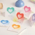Lot de cartes de vœux cœur dégradé, cartes de message créatives DIY pour anniversaire. - Pack de 6 Styles Assortis