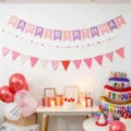 Geburtstag Party Dekoration Banner Luftballons Set rosa Haengeschild Feier Requisiten - Geburtstagsbanner mit Bommeln, Modell I