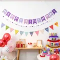 Geburtstagsparty Dekoration Banner Girlande und Ballon Set, ideal für Feier Details. - Geburtstagsbanner mit Bommeln, Modell J