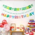 Geburtstag Deko Set bunte Buchstaben Girlande Ballons Foto Requisiten für Feier Party Setup. - Geburtstagsbanner mit Bommeln, Modell P