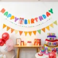 Geburtstag Party Deko Set Banner Luftballons bunte Wimpel festliche Feier Zubehör - Geburtstagsbanner mit Bommeln, Modell G