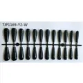 Uñas postizas largas de color sólido 24 pzas uñas press-on negras en soporte de molde - Negro (TJP1169-Y2-W)
