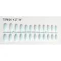 Uñas postizas forma almendra azul claro press on nails cobertura completa nail art 24pz - TJP814-Y17-W Tiras de uñas a presión no pulidas en azul claro