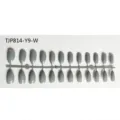 Set de uñas postizas almendradas grises, soporte de puntas de uñas postizas display. - TJP814-Y9-W Tiras de uñas a presión no pulidas en gris claro