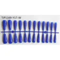 24 Pcs Uñas Postizas Largas Color Sólido Sin Aceitar Puntas De Uñas Manicura Display Set - Azul Oscuro (TJP1169-Y17-W)