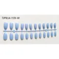 Set de uñas postizas de almendra azul claro, diseño elegante para una manicura de arte de uñas. - Tips de uñas azul cielo (tira sin esmalte)
