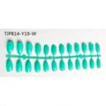 Set de uñas postizas almendra cian, puntas de uñas press on lisas variante TJP814-Y19-W - Tips de uñas verde menta (tira sin esmalte)