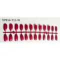 Uñas postizas con forma de almendra color rosa juego puntas para manicura art diseño. - TJP814-Y11-W Tiras de uñas a presión no pulidas en rojo púrpura