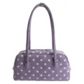 Lila Pünktchen Schulter Kissen Tasche, süße Damen Handtasche mit zwei Trägern und Reißverschluss. - Ohne Anhänger / Lila