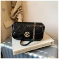 Chic gesteppte Schultertasche für Damen, trendige Ketten-Umhängetasche, vielseitiger Modestil. - Ohne Anhänger / Schwarz