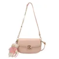 Bolso acolchado rosa para mujer con correa de cadena y lindo colgante de oso para el uso diario. - Con Colgante / Rosa