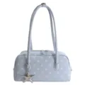 Light blue polka dot pillow handbag variant with long straps and cute starfish charm. - With Pendant / Blue
