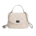 Schicke gesteppte Damen Umhängetasche mit Kette, elegante PU Leder Handtasche für Alltag und Mode. - Weiß