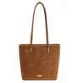 Einfarbig Plüsch Tote Bag Grosse Kapazität Schultertasche Damen Mode Pendler Tasche - Nur Einzelbeutel / Braun