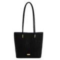 Schwarze Plüsch Tote Bag für Damen, große Schultertasche, lässige Pendler Achseltasche. - Nur Einzelbeutel / Schwarz
