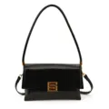 Schwarze Wachsöl-Leder-Achseltasche für Damen, elegante Umhängetasche, luxuriöse Damentasche. - Schwarz