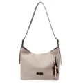 Vintage Wildleder Umhängetasche für Damen, schicke Freizeittasche mit Perlenquasten Anhänger. - Nur Einzelbeutel / Beige