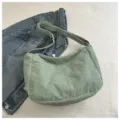 Grüne lässige Kord-Umhängetasche, große Kapazität, Schultertasche für Damen im Alltag. - Hellgrün
