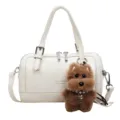 Retro oil wax leather pillow bag women new textured handbag simple fashionable crossbody bag - Off White