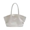 Weißer Schulter-Shopper aus Leder, stilvolle lässige große Pendler-Handtasche für Damen. - Weiß