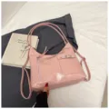Pink faux leather convertible shoulder bag and backpack, casual women commuter tote. - With Pendant / Pink