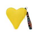 Porte-monnaie cœur jaune avec dragonne love noire, mini sac à main tendance quotidien. - Jaune