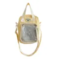 Bolso bandolera de lona estilo japonés bonito bolso amarillo con bolsillo de malla transparente. - Con Ornamento / Amarillo