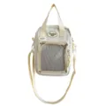 Bolso bandolera y bolso de mano de lona estilo japonés Ita con bolsillo de malla y asas - Con Ornamento / Blanco