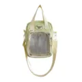 Bolso ita de lona estilo japonés con bolsillo de malla frontal, bolso cruzado pequeño para mujeres. - Con Ornamento / Verde