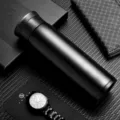 Elegante thermos in acciaio inossidabile nero tazza portatile per uomo d'affari. - Nero