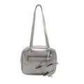 Elegante bolso de hombro plateado para mujer, bolso de poliuretano con amuleto de corazón chic. - Con Colgante / Plateado