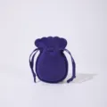 Petite pochette à bijoux en velours violet en forme de gourde avec cordon de serrage - Bleu saphir