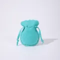 Pochette à bijoux en velours bleu clair avec cordon de serrage - Bleu lac