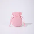 Pochette à bijoux en velours rose avec cordon - Rose