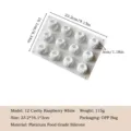 12-Loch-Silikonform für Mousse-Kuchen in Fruchtform mit Maßen und Spezifikationen - 12-Loch Himbeere Weiß (115g)