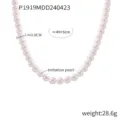 Collana elegante e minimalista di perle d'imitazione, lunghezza 40+5cm, diametro 0,8cm - Bianco / 8mm