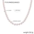 Elegante collana di perle finte bianche da 1,0 cm, lunghezza 40+5 cm, 38,2 g - Bianco / 10mm