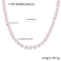 Elegante collana choker di perle d'imitazione bianche con perle da 1,2 cm e 40+5 cm - Bianco / 12mm