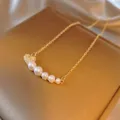 Tendance élégante collier de perles cœur en or chaîne clavicule délicate pour femmes - Collier Cœur Strass Or (12#)