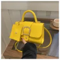 Candy color retro stylish crossbody shoulder handbag with small pouch for women 2025 - Yellow