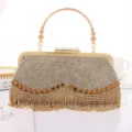 Glanzende Strass Kwastjes Avondtas Elegante Handtas voor Dames Feestelijke Banket Clutch - Goud