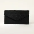 Elegante zwarte kralen avondtas clutch tas, glinsterend kralenontwerp voor feest en bruiloft. - 23.5*1*13cm / Zwart