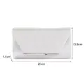 Elegante zilveren satijnen avondtas clutch enveloppe tas met metalen bar vooraanzicht. - 23x12.5x4.5cm / Zilver