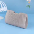 Glanzende avondtas met verticale strepen, elegant minimalistisch ontwerp voor damesfeesten. - 23.5*5*13.5 / Roze
