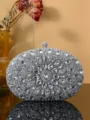 Stijlvolle avondtas met schitterende strass-steentjes voor feestjes en formele evenementen. - Zilver