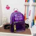 Mochila jelly morada transparente informal elegante bolso escolar para mujeres y niñas claro - Púrpura