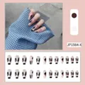 Uñas postizas con elegante diseño de estampado de vaca, set de 24 piezas para manicura. - 24 Piezas/Juego / Polvo Niebla Vaca
