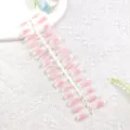 Set de unas postizas rosa degradado ojo de gato, manicura reutilizable para mujeres elegantes. - Brillante Adornado Rosa Suave